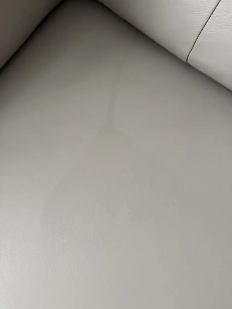 stain on the leather before repair