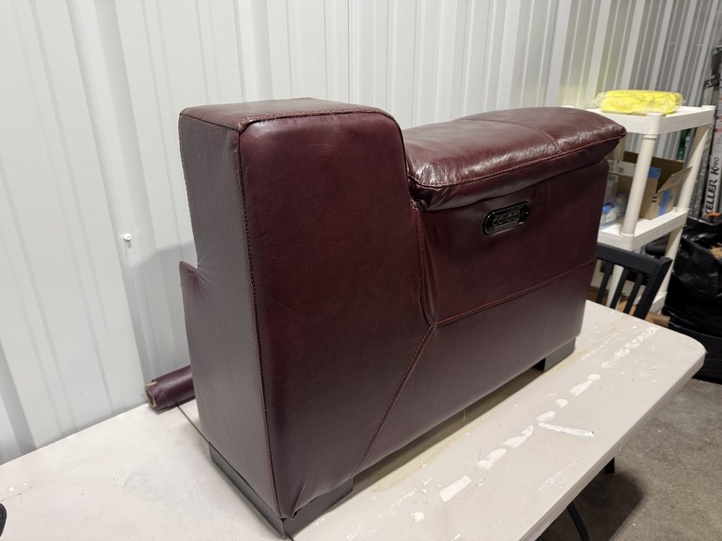 sofa armrest after repair