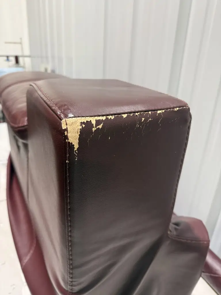 sofa armrest before repair